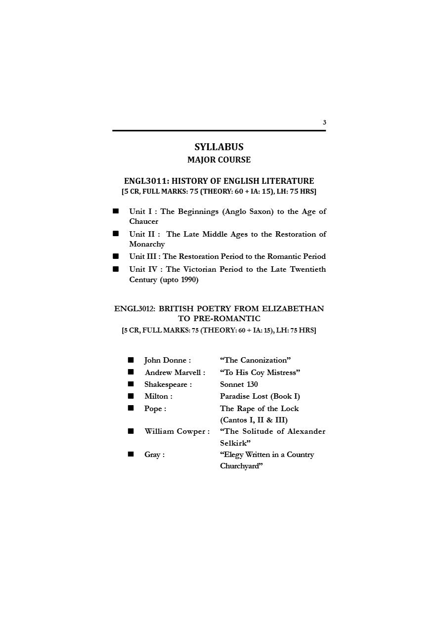 History of English Literature & British Poetry from Elizabethan to Pre-Romantic (Major Course) (English Version) - Retail Maharaj