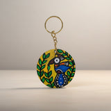 Handmade Madhubani Key Ring – MDF Mithila Art Keychain | Indian Folk Art Accessory - Retail Maharaj