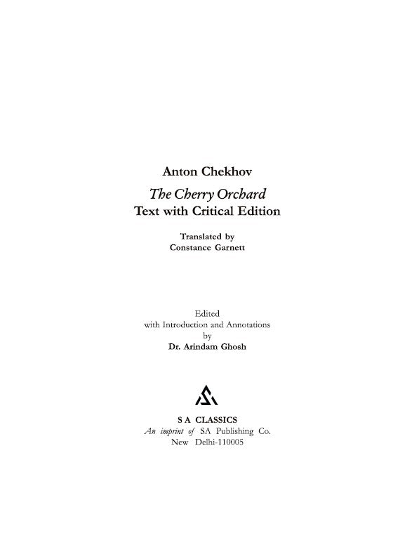 The Cherry Orchard [Text With Critical Edition] (English Version) - Retail Maharaj