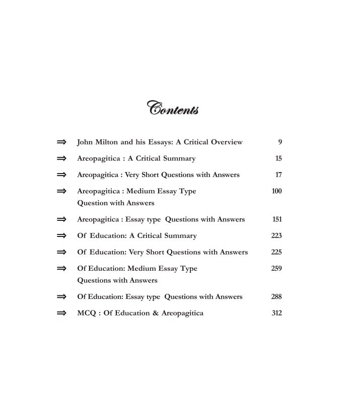 Selected Essays of Milton Areopagitica & Of Education (English Version) (Questions and Answers) - Retail Maharaj