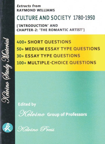 Raymond Williams Culture and Society 1780-1950 (English Version) (Questions and Answers) - Retail Maharaj