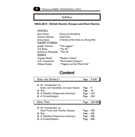 British Novels, Essays and Short Stories – Complete Text with Critical Discussion, SEM-4, BU (English Version) - Retail Maharaj