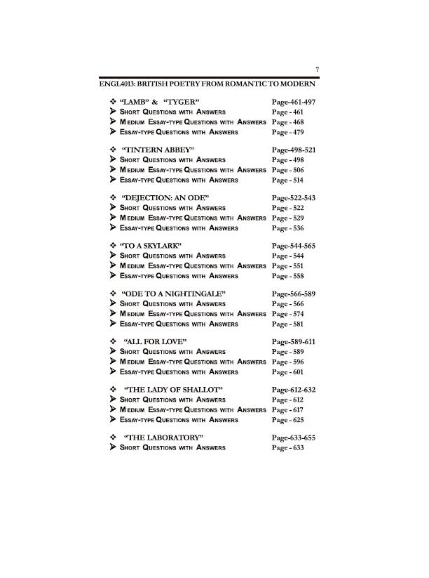 Model Question & Answer (ENGL4011, ENGL4012, ENGL4013) – A Complete Guide with Model Question & Answer, SEM-4, BU (English Version) - Retail Maharaj