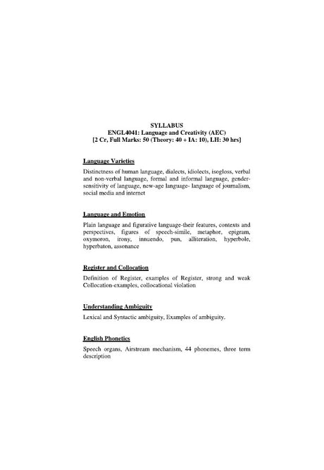 Language and Creativity (AEC) SEM-4, BU (ENGL4041)  Critical and MCQ (English Version) - Retail Maharaj