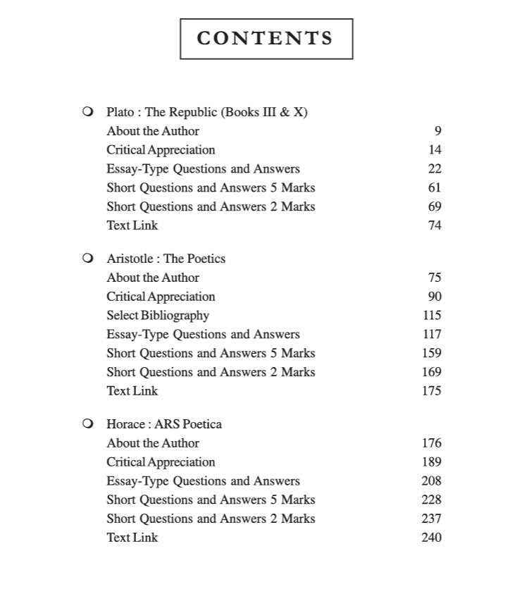 European Classical Literature & Criticism: Text Link with Guide (Major Course) (ENGL7013) Sem-7, BU (English Version)