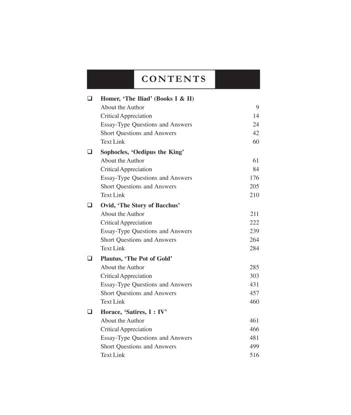 European Classical Literature ENG-H-DSC 18 (Major Course), Sem-7, CU Texts with Guide (English Version)