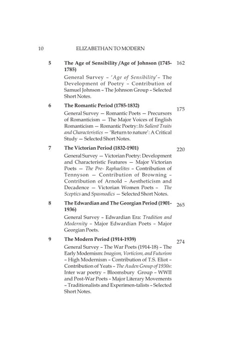 A Reading of English Poetry Elizabethan to Modern (English Version) (Text with Criticism) - Retail Maharaj