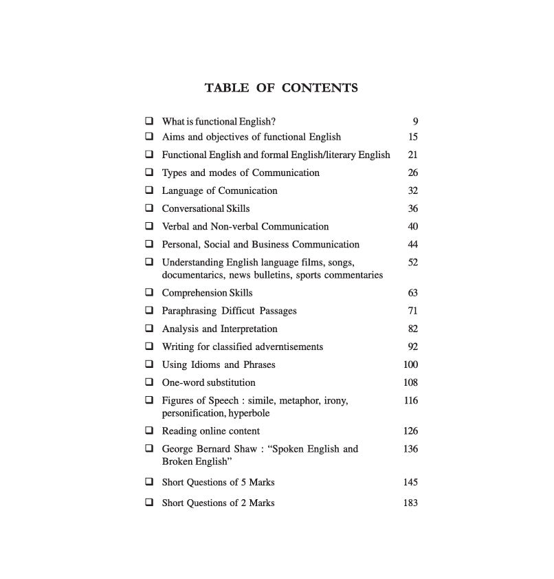 Functional English (AEC) – Ability Enhancement Course (AEC2041) Text with MCQ, Sem-2, BU (English Version)