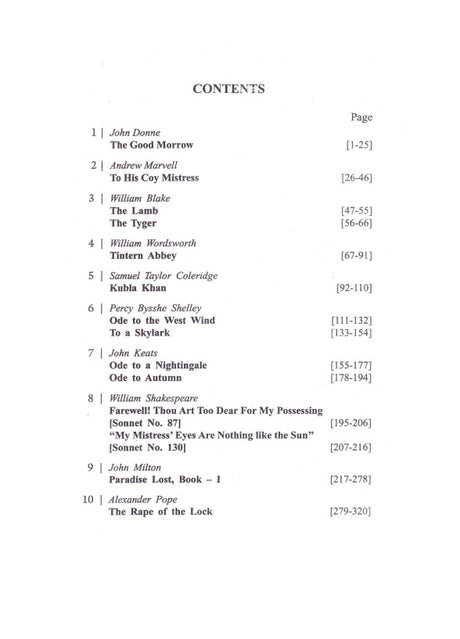 A Study of Selected Poetry Elizabethan to Romantic (English Version) (Text with Critical) - Retail Maharaj