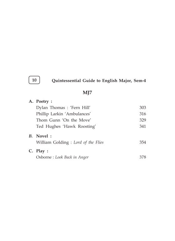 Quintessential Guide to English Major Semester-4, V.U (English Version) (Text with Guide) - Retail Maharaj