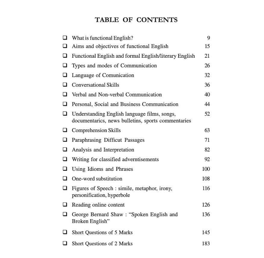 Functional English (AEC) Ability Enhancement Course (AEC2041) Text with MCQ, Sem-2, BU (English Version)