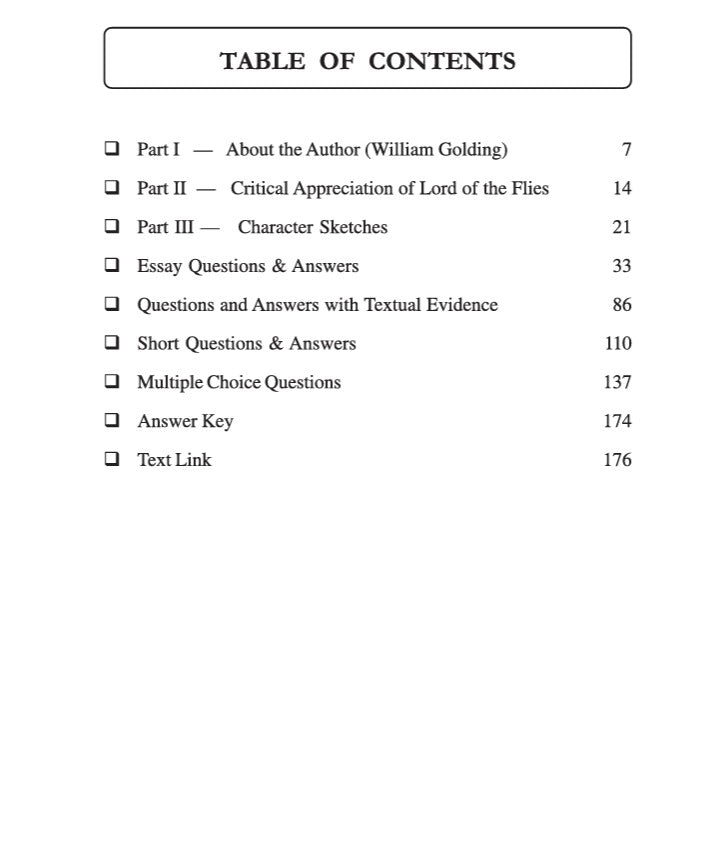 William Golding: Lord of the Flies – Text with Critical & MCQ (English Version)