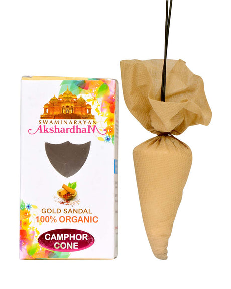 Gold Sandal Camphor Cone 3" Cone | 5.5" Box - Retail Maharaj