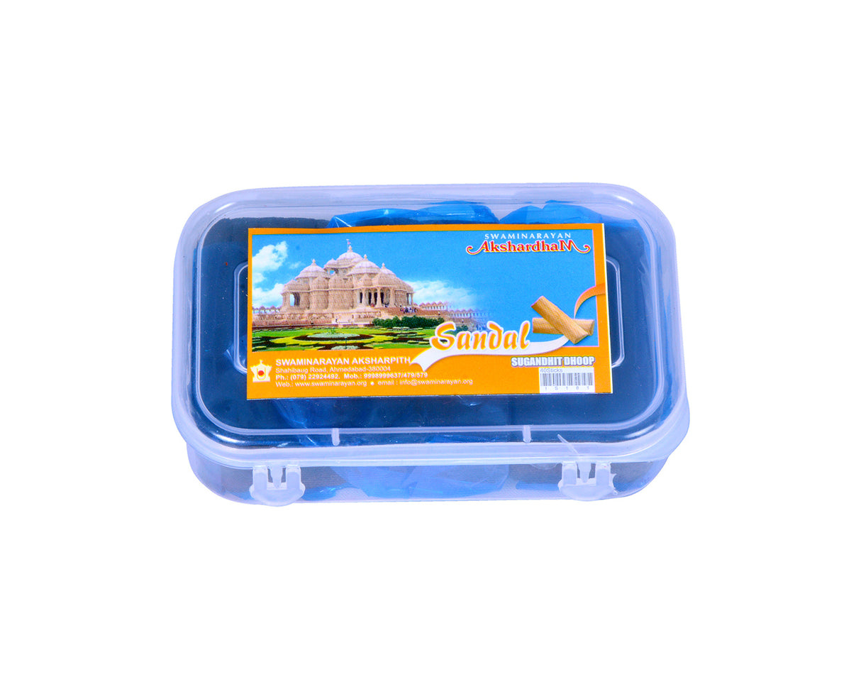 Sandal Sugandhi Gila Dhoop (40 Sticks) 2" Long | Plastic Container