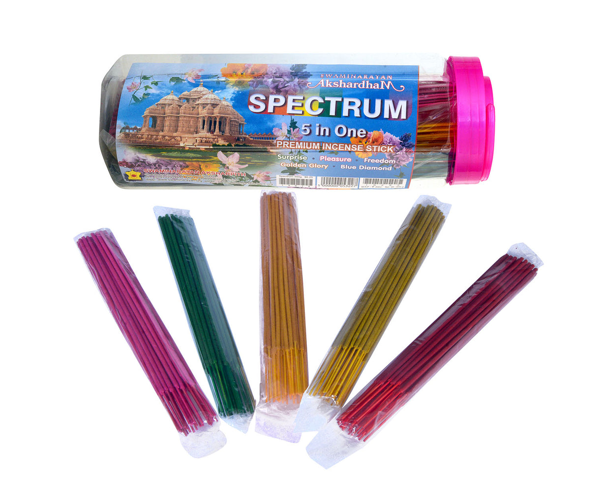 Spectrum 5 In 1 Premium Incense Stick 300 GM 9" Stick | Plastic Container