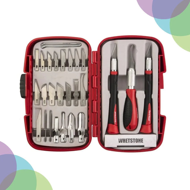 Keep Smiling Hobby Knife Set 30 Piece for Precision Art Craft and DIY Cutting - Retail Maharaj