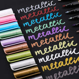 Keep-Smiling Metallic Color Pen Pack of 10 Water Based Metallic Ink Pens for Art Craft Writing Multi Surface Use - Retail Maharaj