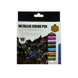 Keep-Smiling Metallic Color Pen Pack of 10 Water Based Metallic Ink Pens for Art Craft Writing Multi Surface Use - Retail Maharaj