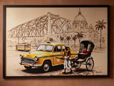 Echoes of Kolkata in Timeless Motion – Digital Artwork by Debashis Sen (24 × 36 Inch)