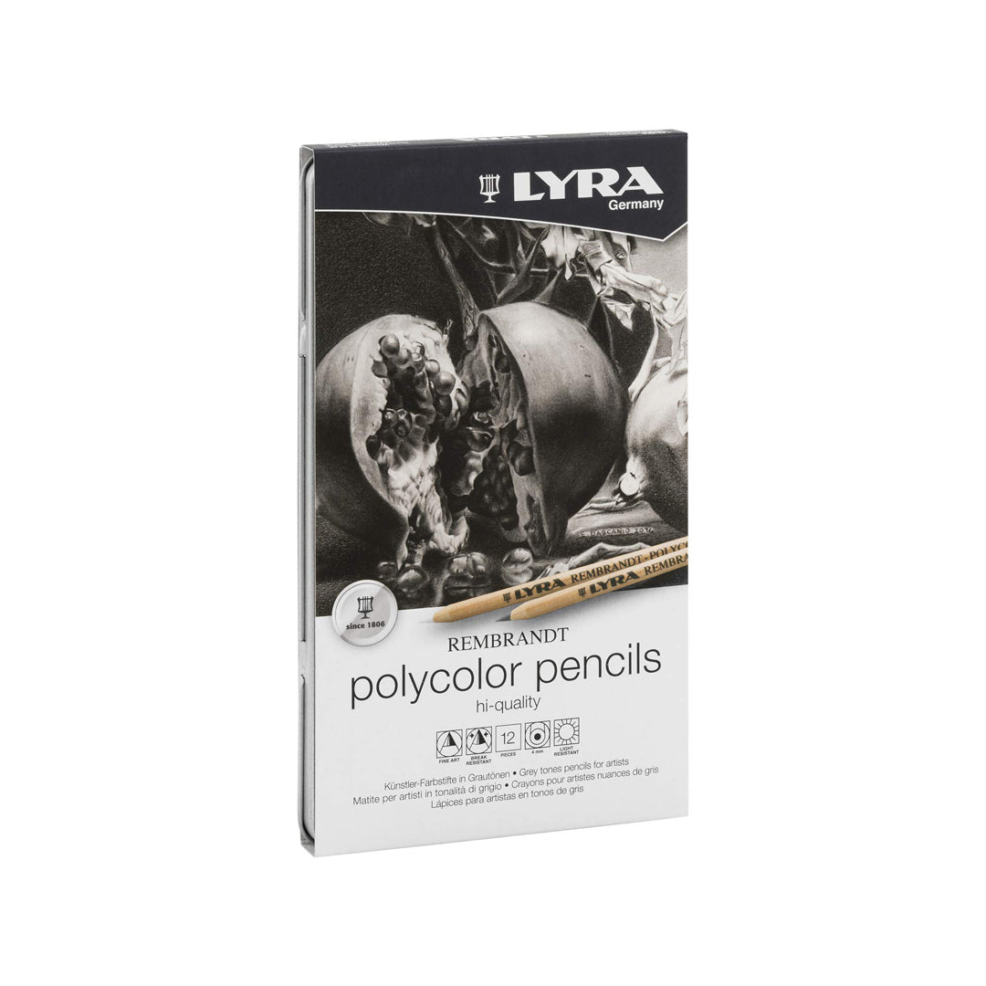 Lyra Rembrandt Polycolor Grey Tone Artist Pencil Set of 12 - Retail Maharaj