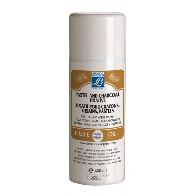 Lefranc & Bourgeois Colourless Fixative Spray for Pastel & Charcoal – 400ml - Retail Maharaj