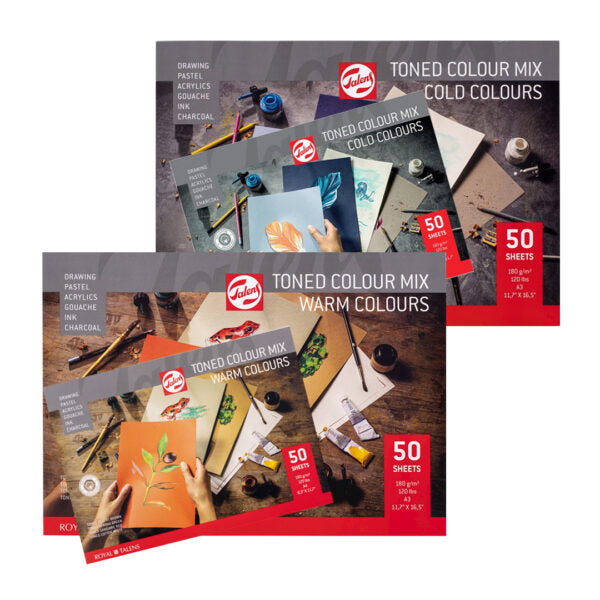 Royal Talens Toned Colour Mix Warm & Cold Paper Pad 180gsm – 50 Sheets - Retail Maharaj