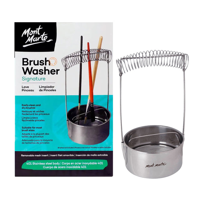 Mont Marte Signature Stainless Steel Brush Washer for Artist Paint Brushes - Retail Maharaj