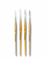 Retail Maharaj Long Liner Brush Set of 4 Gold Edition, Kolinsky Synthetic - Retail Maharaj