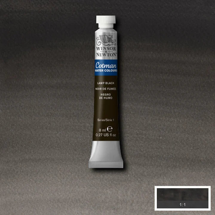 Winsor & Newton Cotman Water Colour 8ML – Lamp Black - Retail Maharaj