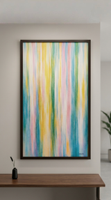Falling Light in Quiet Hues – Digital Artwork by Debashis Sen (36 × 20 Inch)
