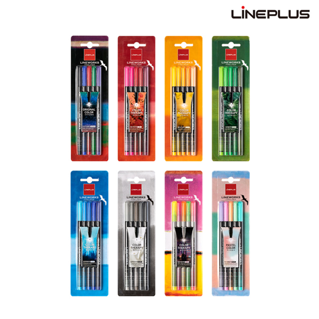 LINEPLUS Lineworks Fineliner Color Therapy Set (5 / 10 / 20 Colors) - Retail Maharaj