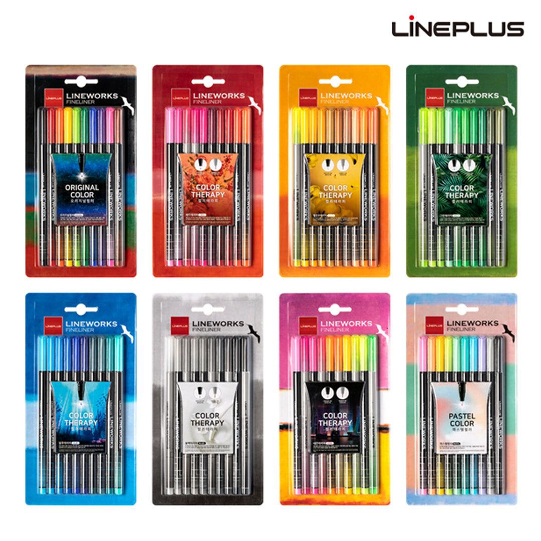 LINEPLUS Lineworks Fineliner Color Therapy Set (5 / 10 / 20 Colors) - Retail Maharaj