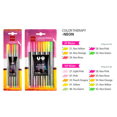 LINEPLUS Lineworks Fineliner Color Therapy Set (5 / 10 / 20 Colors) - Retail Maharaj