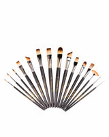 Stationerie Mix Paint Brush Set of 15 Velour Mix Media - Retail Maharaj