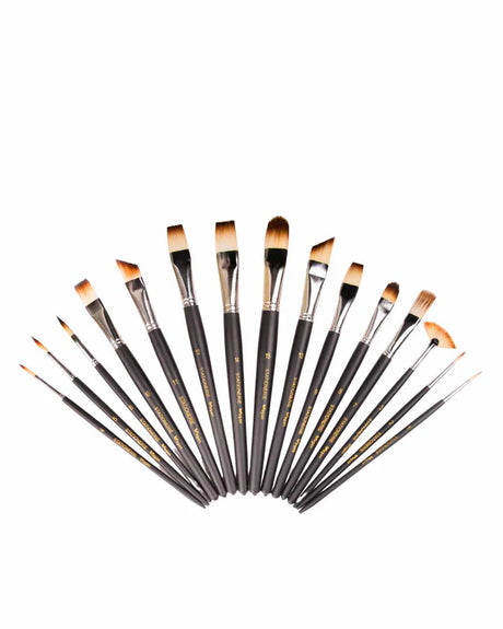 Stationerie Mix Paint Brush Set of 15 Velour Mix Media - Retail Maharaj