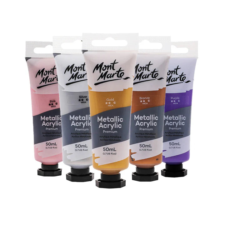 Monte Marte Metallic Acrylic Paint Premium 50ml Tube (Bronze) - Retail Maharaj