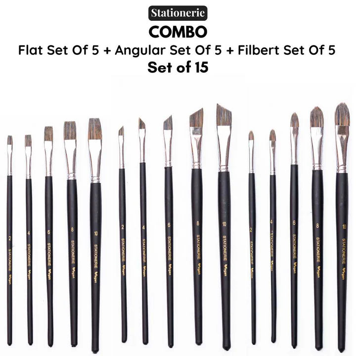 Stationerie Combo Brush Set of 15 Matte Finish - Retail Maharaj