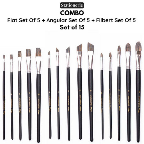 Stationerie Combo Brush Set of 15 Matte Finish - Retail Maharaj
