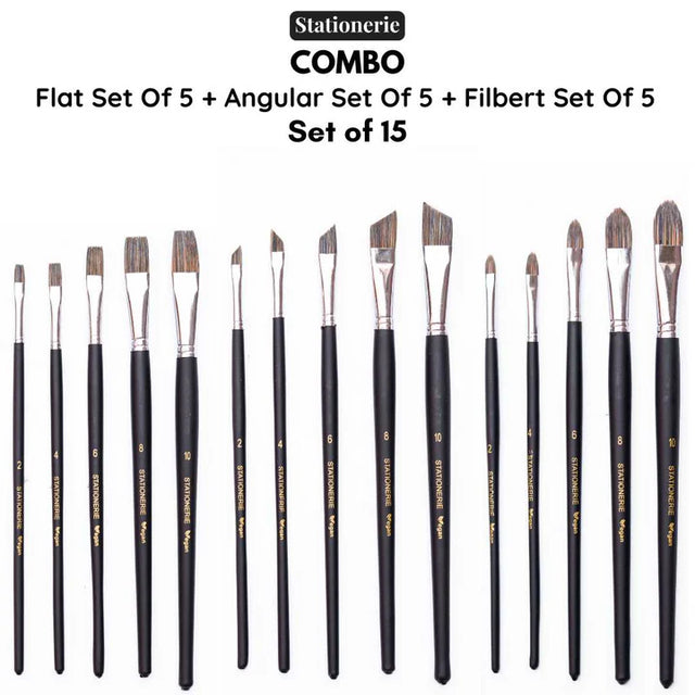 Stationerie Combo Brush Set of 15 Matte Finish - Retail Maharaj