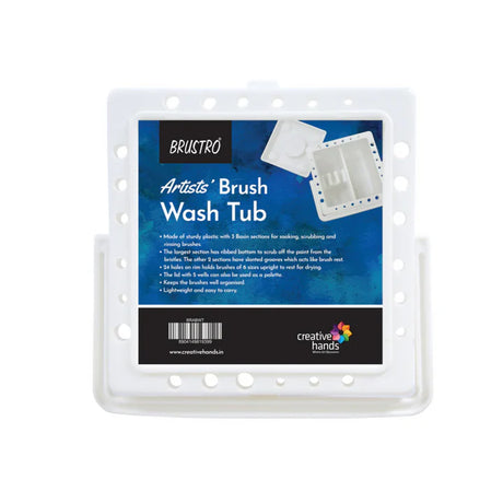 Artist Brush Wash Tub for Paint Cleaning and Water Storage - Retail Maharaj