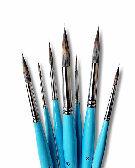 Retail Maharaj Round Brush Set of 7 Mangosta Synthetic - Retail Maharaj