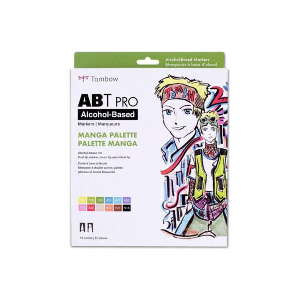 Tombow ABT PRO Alcohol Based Dual Tip Art Markers Palette Set of 12 - Retail Maharaj