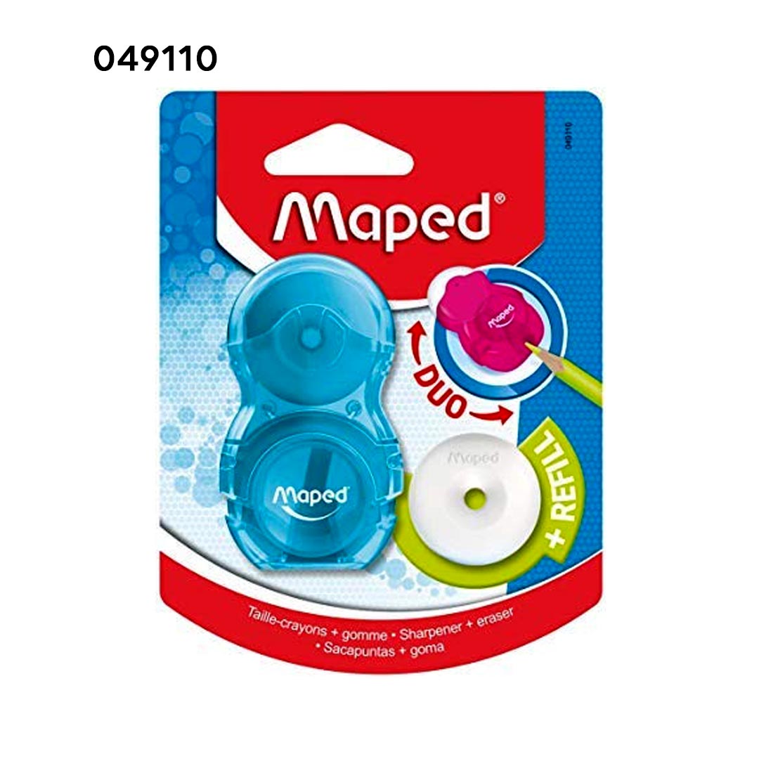 Maped Loopy Coloured Duo Eraser and Pencil Sharpener Pack - Retail Maharaj