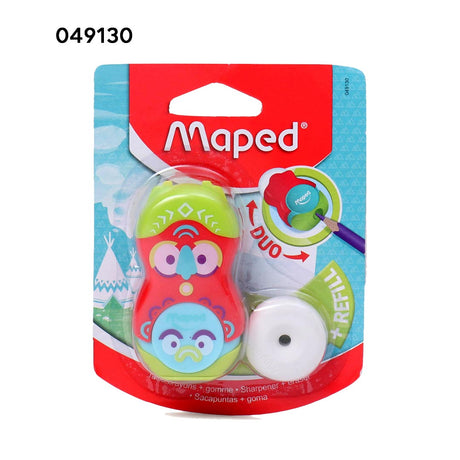 Maped Loopy Coloured Duo Eraser and Pencil Sharpener Pack - Retail Maharaj