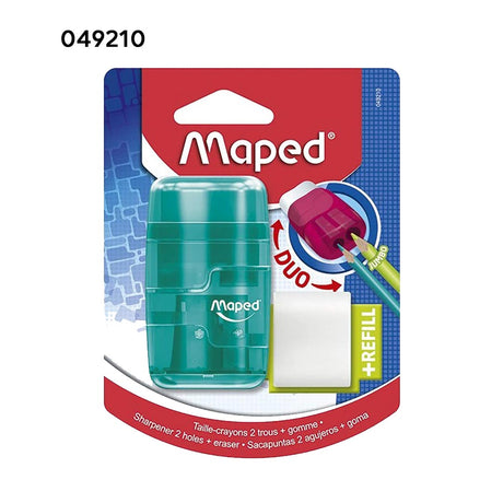 Maped Loopy Coloured Duo Eraser and Pencil Sharpener Pack - Retail Maharaj