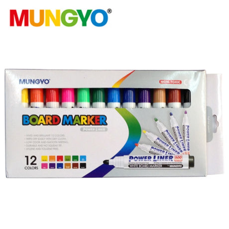 Mungyo Assorted Whiteboard Marker Set of 12 Colours - Retail Maharaj