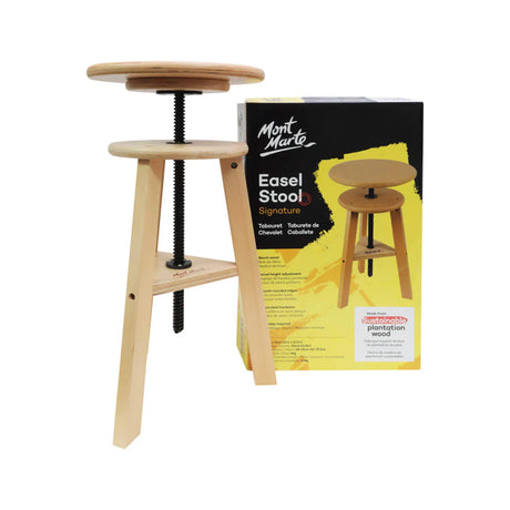 Mont Marte Adjustable Beech Wood Artist Easel Stool - Retail Maharaj