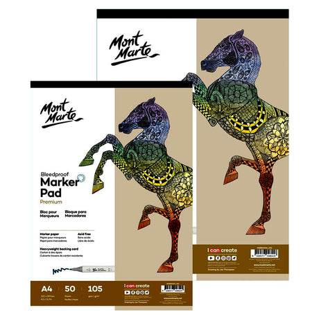 Mont Marte Bleedproof Marker Pad 105 GSM – A4 & A3 - Retail Maharaj
