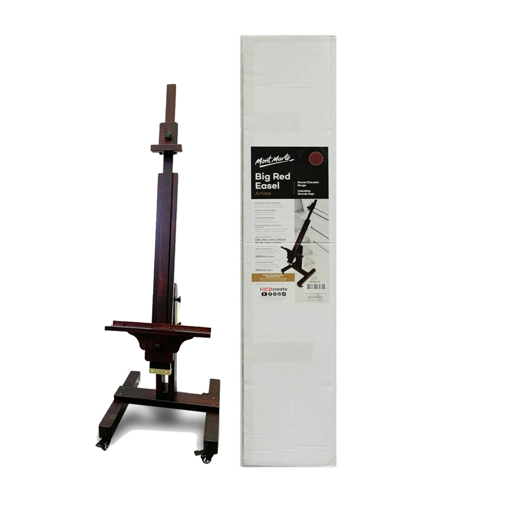 Mont Marte Big Red Adjustable Studio Easel with Rosewood Finish - Retail Maharaj