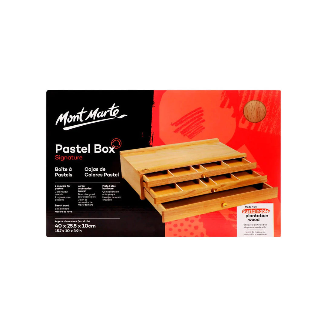 Mont Marte Signature Beech Wood Pastel Storage Box - Retail Maharaj